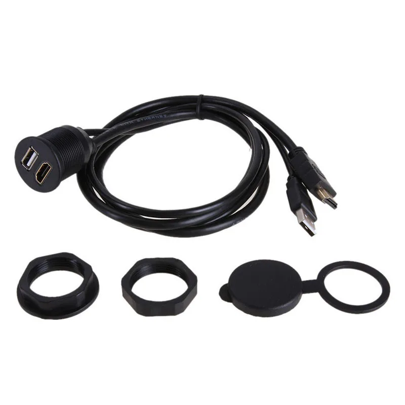 USB 2 0 и HDMI к + AUX расширение приборной панели водонепроницаемый автомобильный