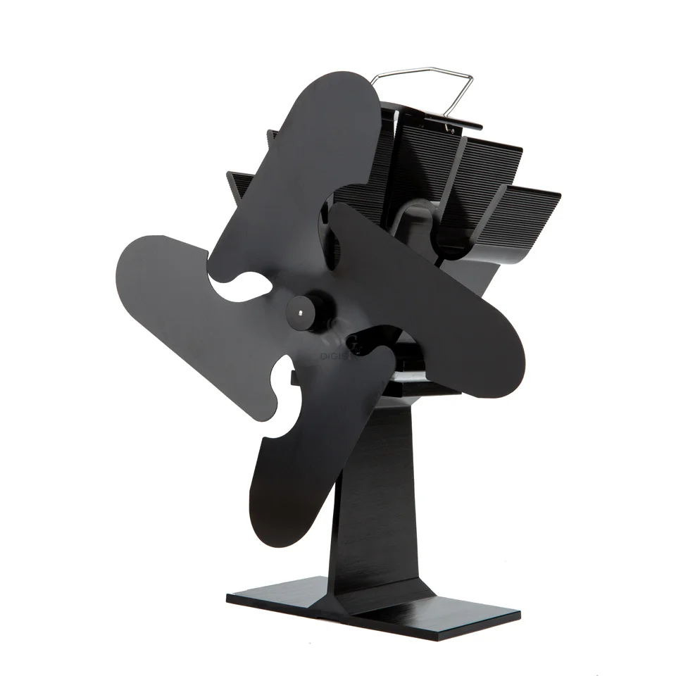 Энергосберегающий тепловой вентилятор 16% 4 Лопастной черный алюминиевый для