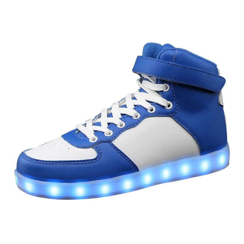 2017 Unisex Adults Lights Up Led Luminous Shoes High Top men Glowing Casual Shoe With Simulation Sole For Men Big Size 35-46 | Обувь