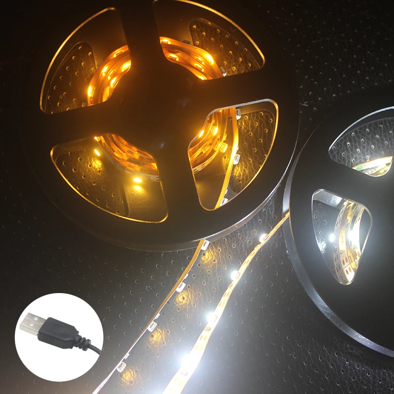 

DC 5V 50cm 1M 2M LED Cabinet Strip Power Supply SMD 3528/5050 USB Cablefor TV Background Lighting lamp Ribbon DIY creation