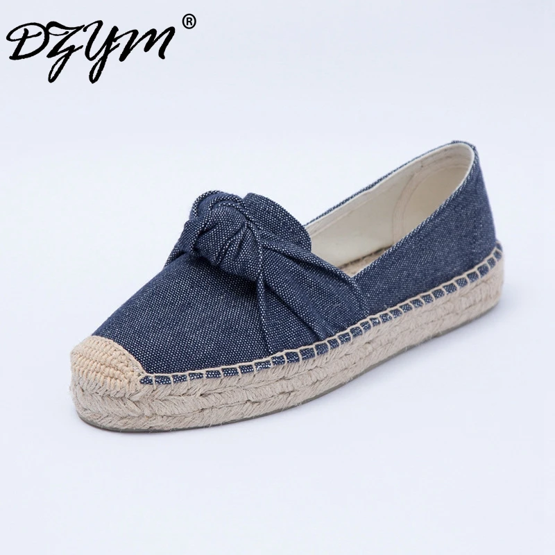 DZYM  High Quality Bowtie Mocassins Canavs Women Flats Leisure Loafers  Zapatos Mujer Gingham Pattern Fishemen Shoes