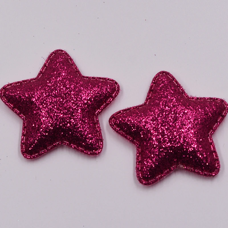 hot pink 30 шт. 4,8 см Gliter Star мягкие аппликации для головных уборов аксессуары аппликация и Одежда Швейные декоративные нашивки - Цвет: hot pink