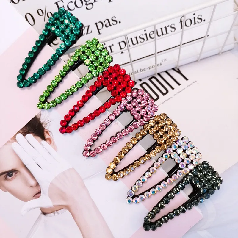 

Новое поступление модные женские большие стразы ярких цветов Полые заколки для волос винтажные боковые заколки для девочек аксессуары для ...