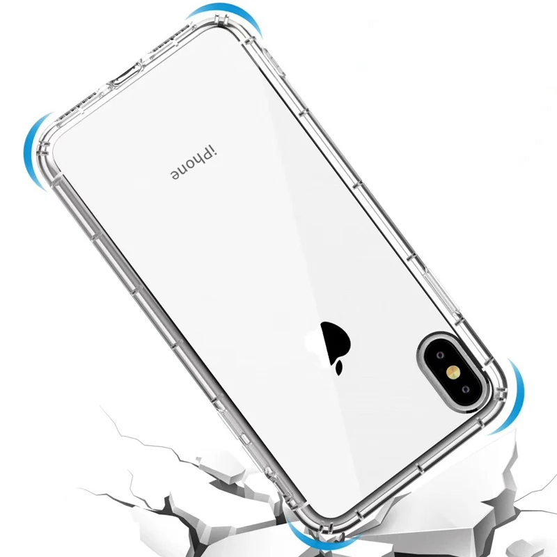 50 шт./лот для iPhone 8 Plus 7 6 S воздушной подушке мягкий чехол Прозрачный ударопрочный