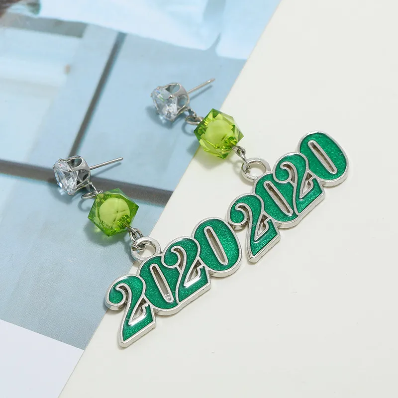 LNRNAN новинка 2019 металлические цифровые серьги капли &quot2020&quot для женщин
