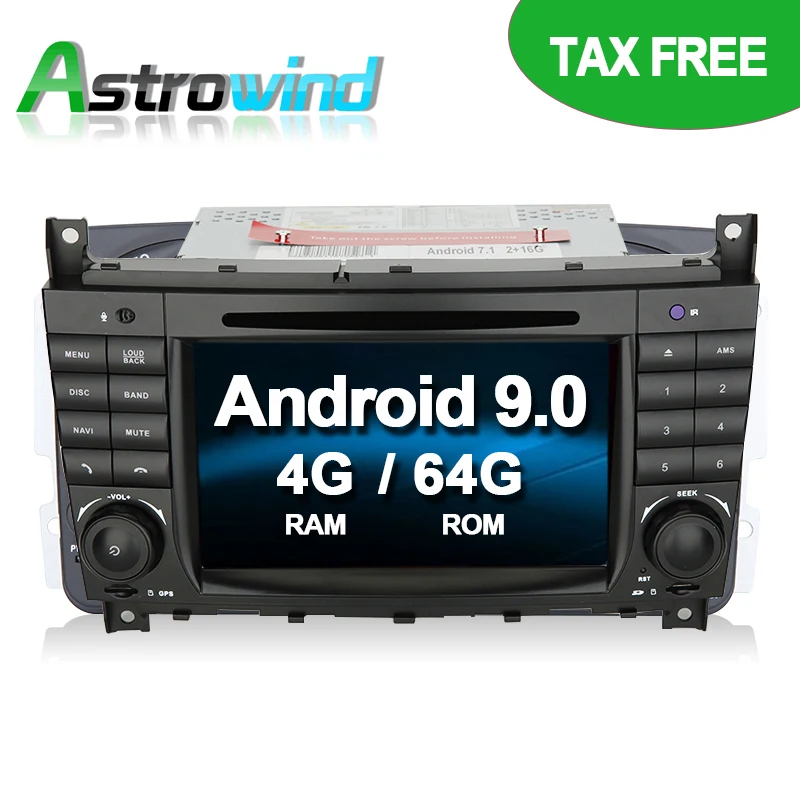 4G RAM 64G ROM No Tax Android 9 0 автомобильный dvd плеер GPS навигационное радио для Mercedes Benz CLK Class