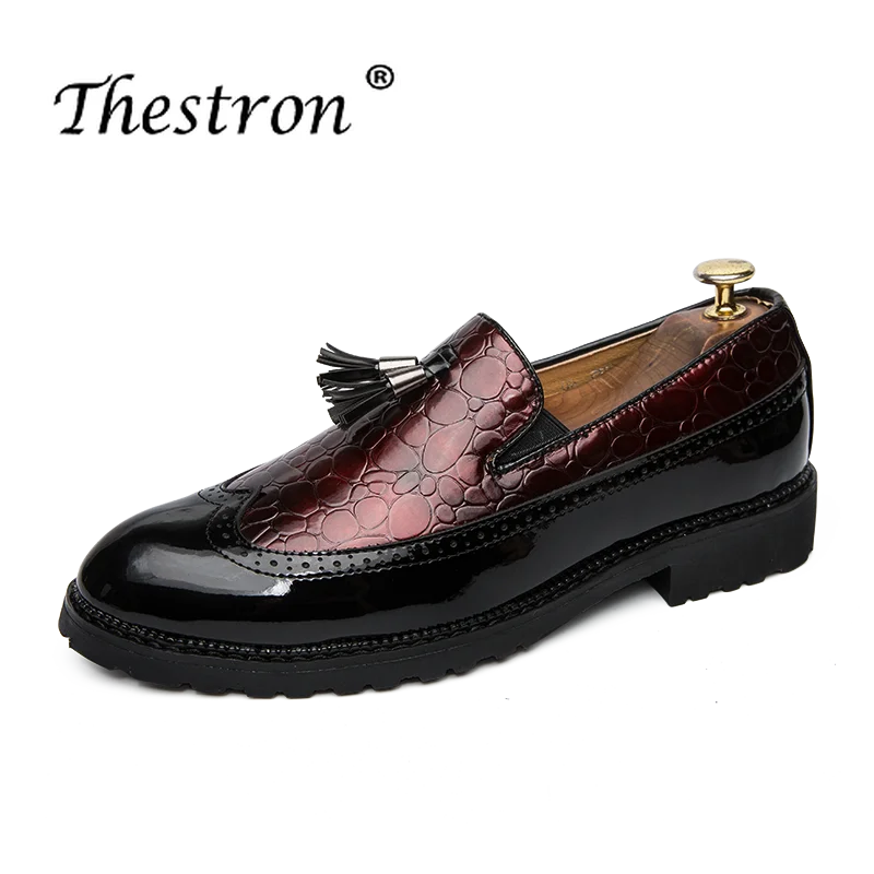 Thestron/брендовая мужская обувь Мужская без шнуровки на плоской подошве Цвет черный