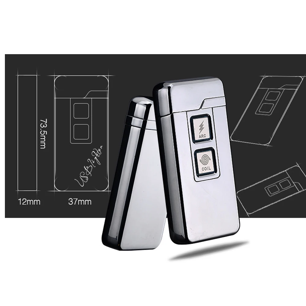 Новые 2 в 1 катушки и дуги зажигалки Смарт Электронные USB двойного назначения