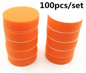 100 шт. 80 мм 3 дюйма набор Плоских полировальных насадок для автомобиля полировальная буферная губка для очистки воском авто краска уход за обслуживанием