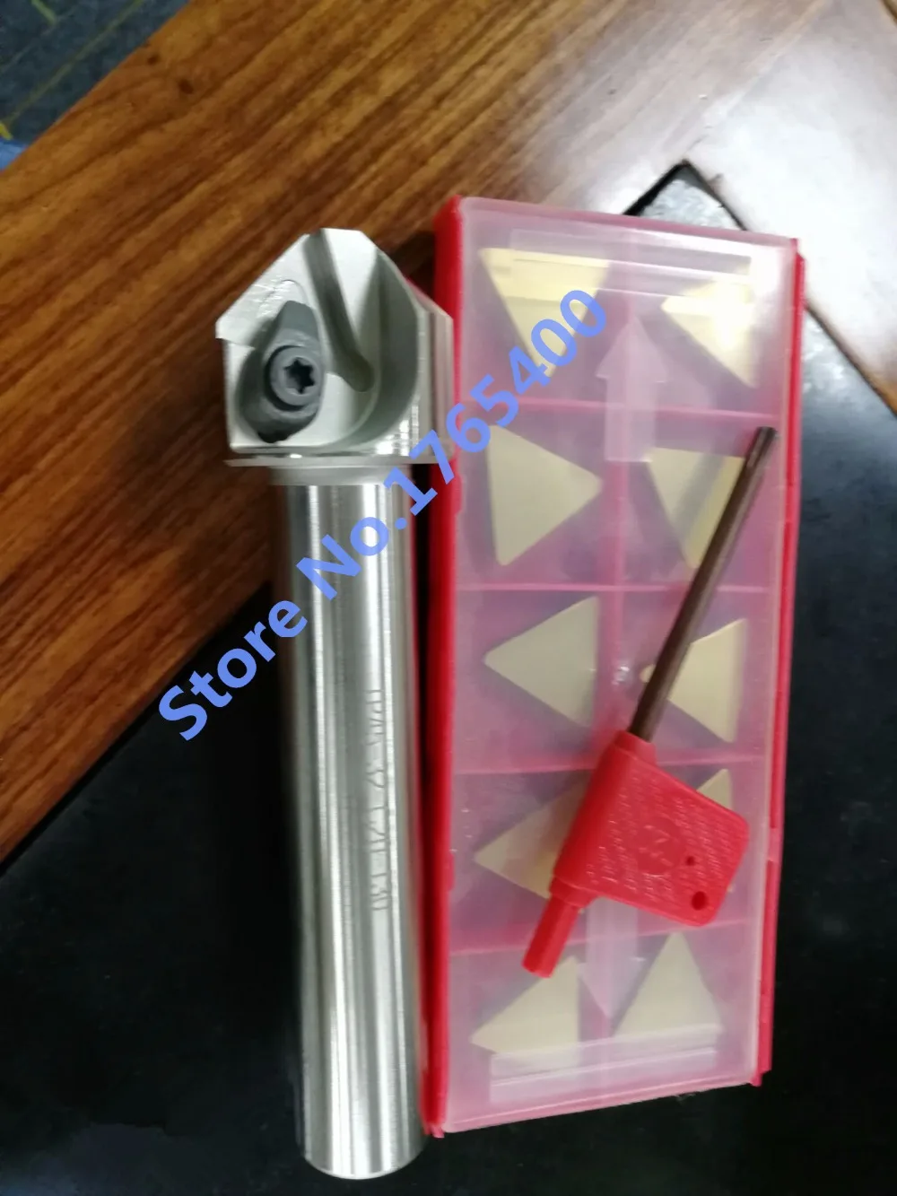 

Новинка, 1 шт., 20 мм, 60 градусов, индексируемая фаска TP22R60C20, Концевая фреза + 10 шт. твердосплавных пластин TPMN220408