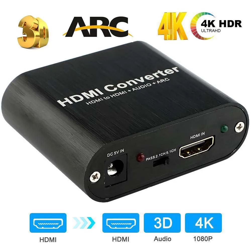HDMI аудио экстрактор 4K 60 Гц 5 1 ARC сплиттер к оптический TOSLINK SPDIF | Электроника