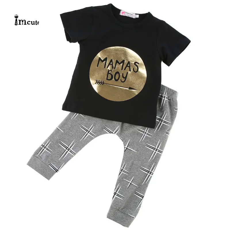 Комплект одежды футболка и длинные штаны для маленьких мальчиков лето 2019 г. |