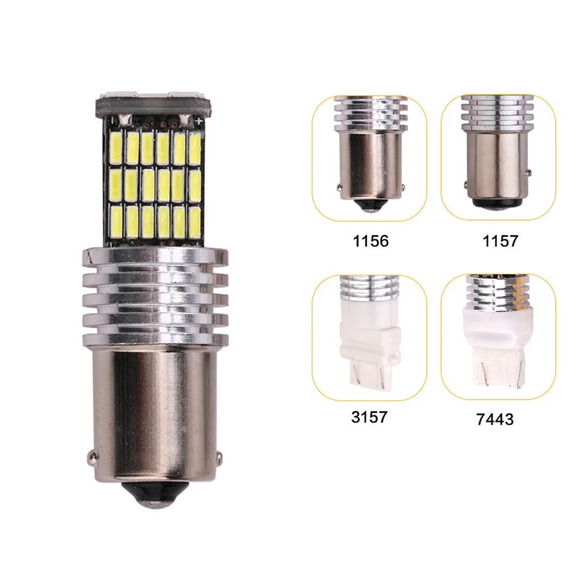 100 шт. 1156 BA15S P21W W16W T20 45SMD 4014 LED CANBUS без ошибок Автомобильная Хвостовая лампочка стоп