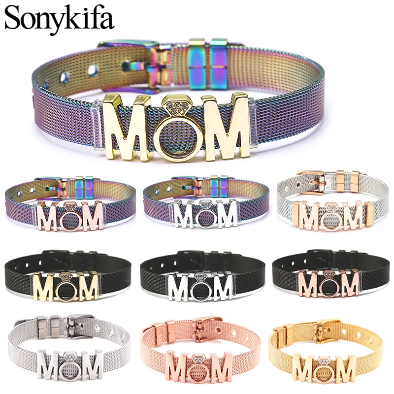 Sonykifa, модные ювелирные изделия, цветной сетчатый Браслет, набор с мамами, подвески, пандоро, браслет, браслет для женщин, подарок матери