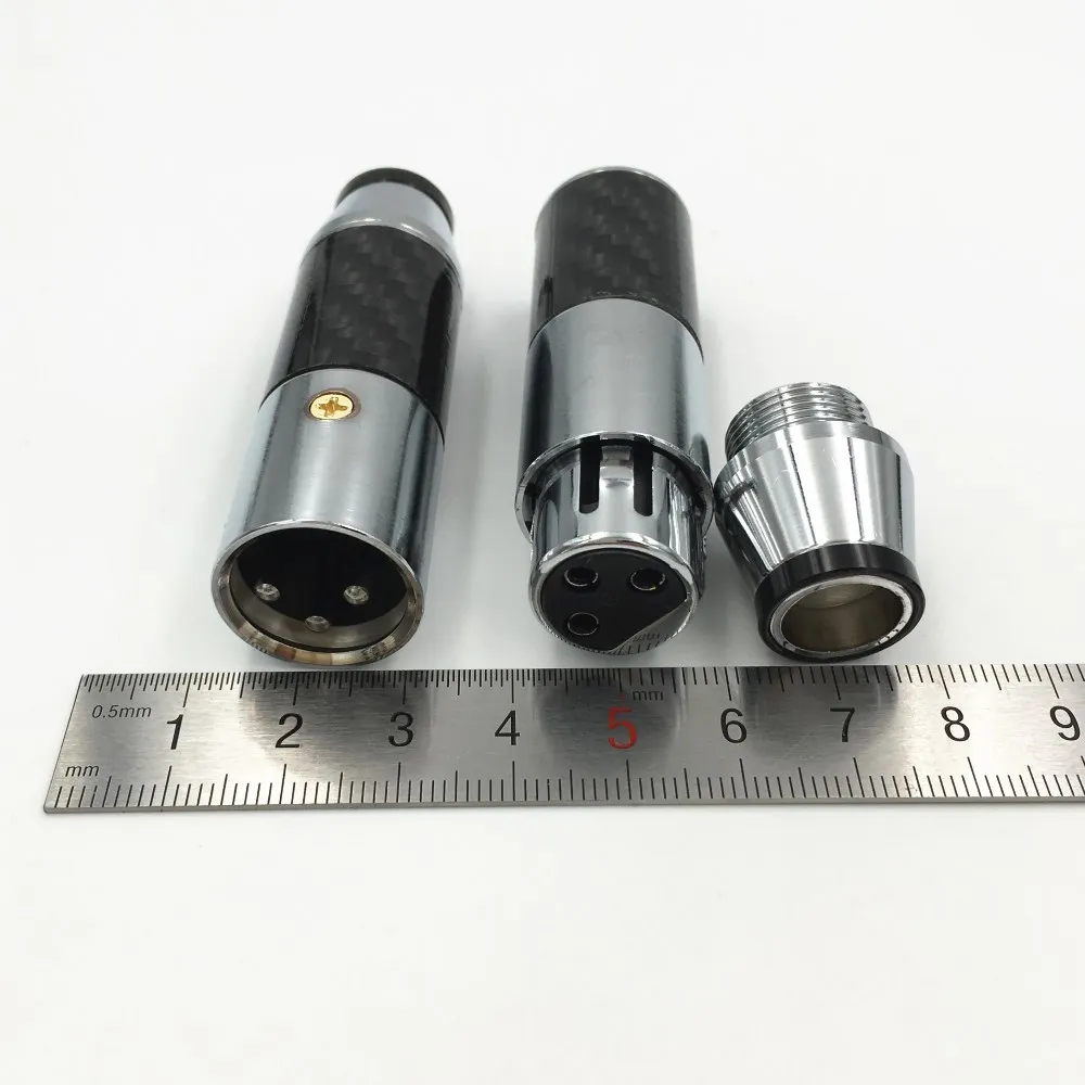 Фото 4 компл. Высокое качество углеродное волокно 3Pin XLR штекер + гнездо балансировочный 4 компл. Высокое качество углеродное волокно 3Pin XLR штекер + гнездо балансировочный