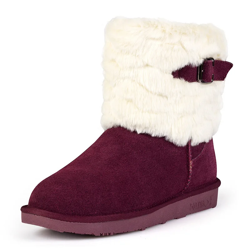 2015 новое поступление натуральной кожи снегоступы зимние ботинки овчины