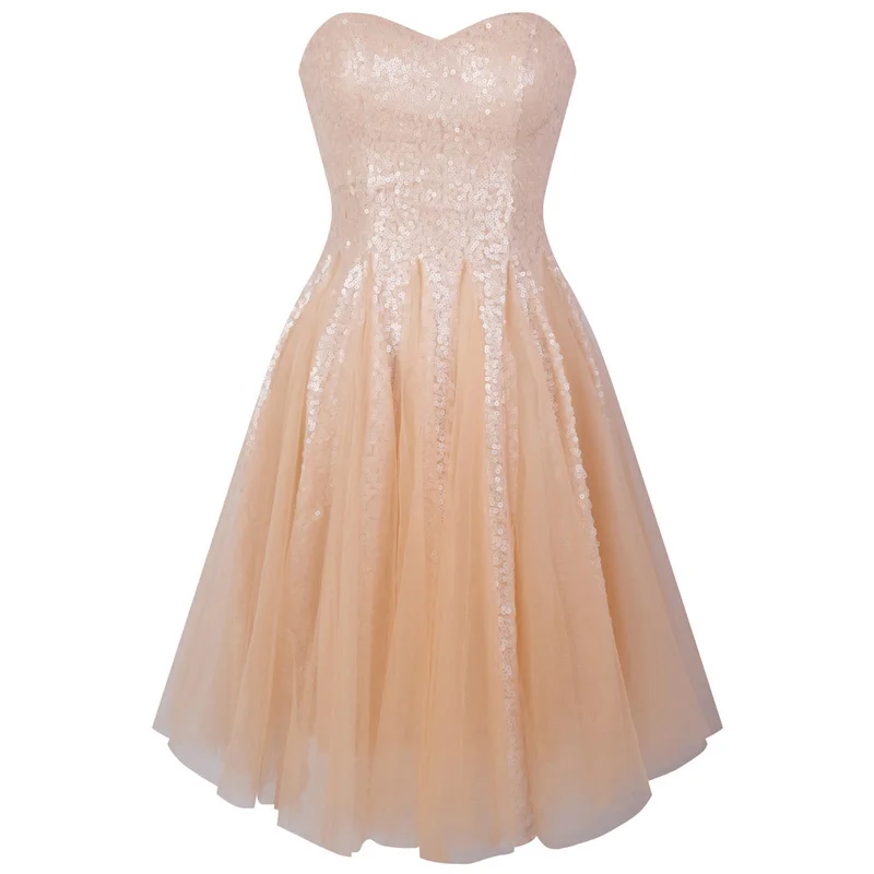 Женское Короткое бальное платье Angel fashions светло Коралловое для выпускного вечера