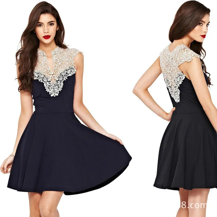 Женщины летнее платье короткое качели Vestidos свободного покроя элегантный