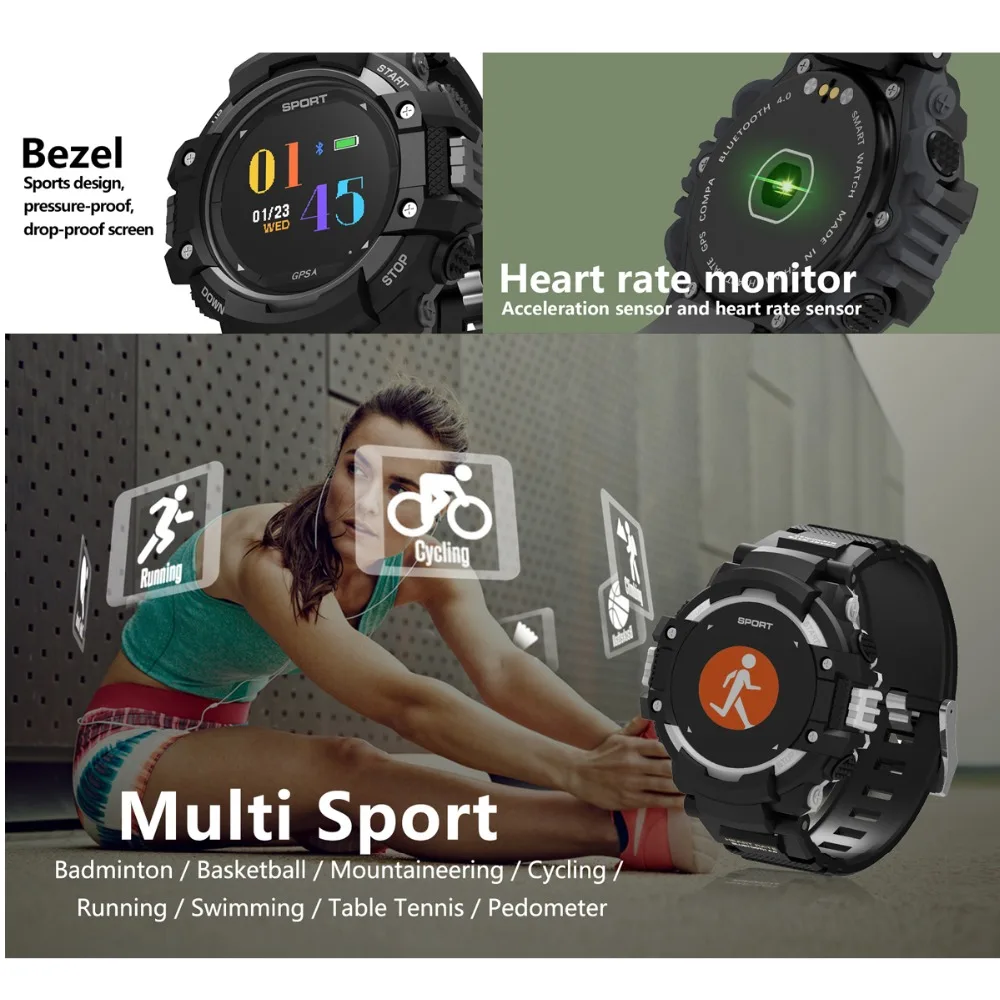 Спортивные часы F7 GPS Смарт-часы на открытом воздухе Smartwatch сердечного ритма