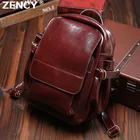Женский винтажный рюкзак ZENCY, рюкзак из натуральной воловьей кожи с масляным воском, школьный рюкзак