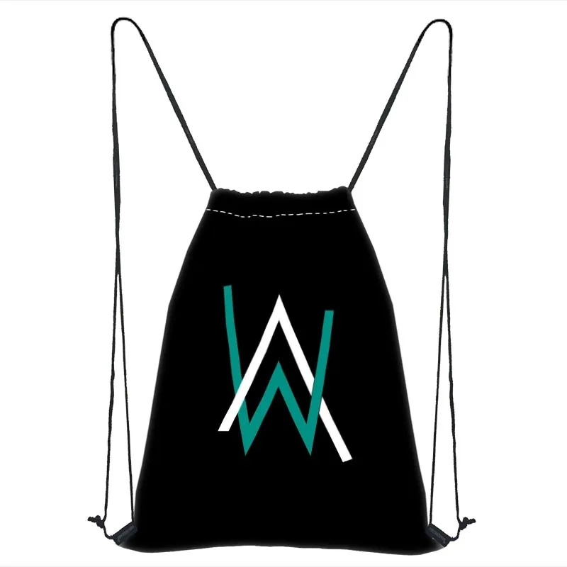 На заказ Alan Walker Drawstring сумка атласная мягкая сумка Портативная печать логотипов под заказ рюкзак больше размеров - Цвет: 4
