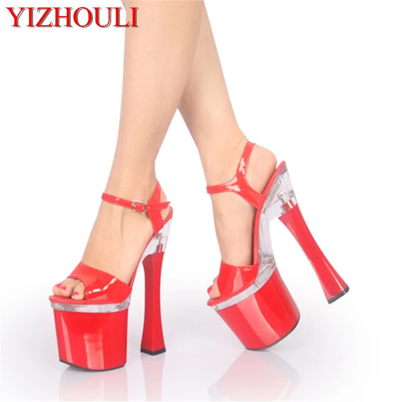 The latest sexy black 18cm high heels platform pole dance/performance/star/model shoe, wedding dancing shoes