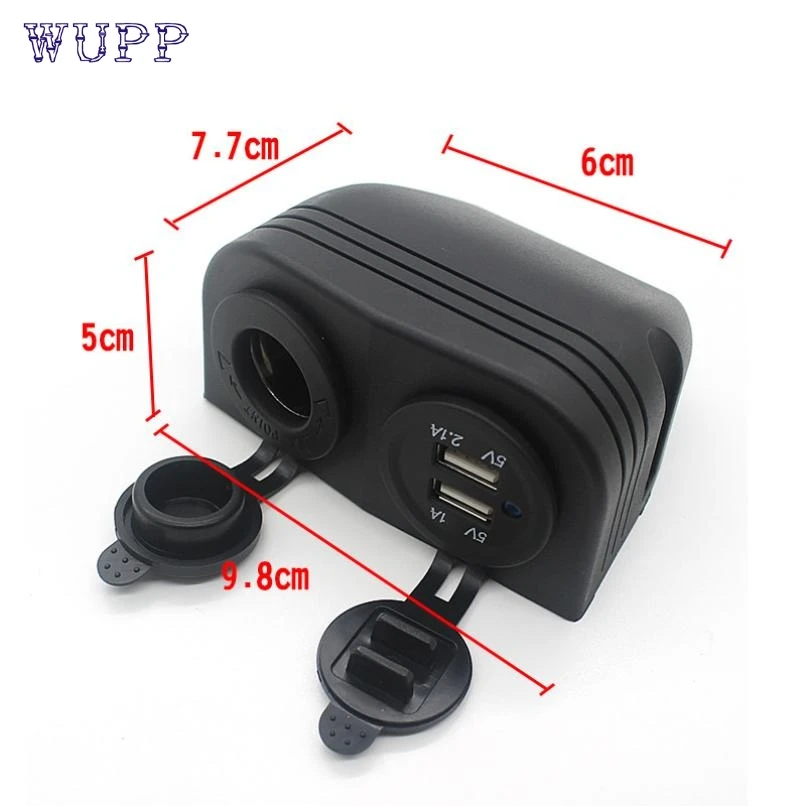 WUPP Универсальный 12VDual автомобильный мото USB прикуриватель разъем цифровой