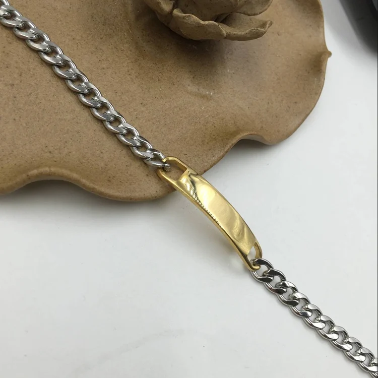 Титановый браслет с логотипом на заказ из нержавеющей стали подвесками