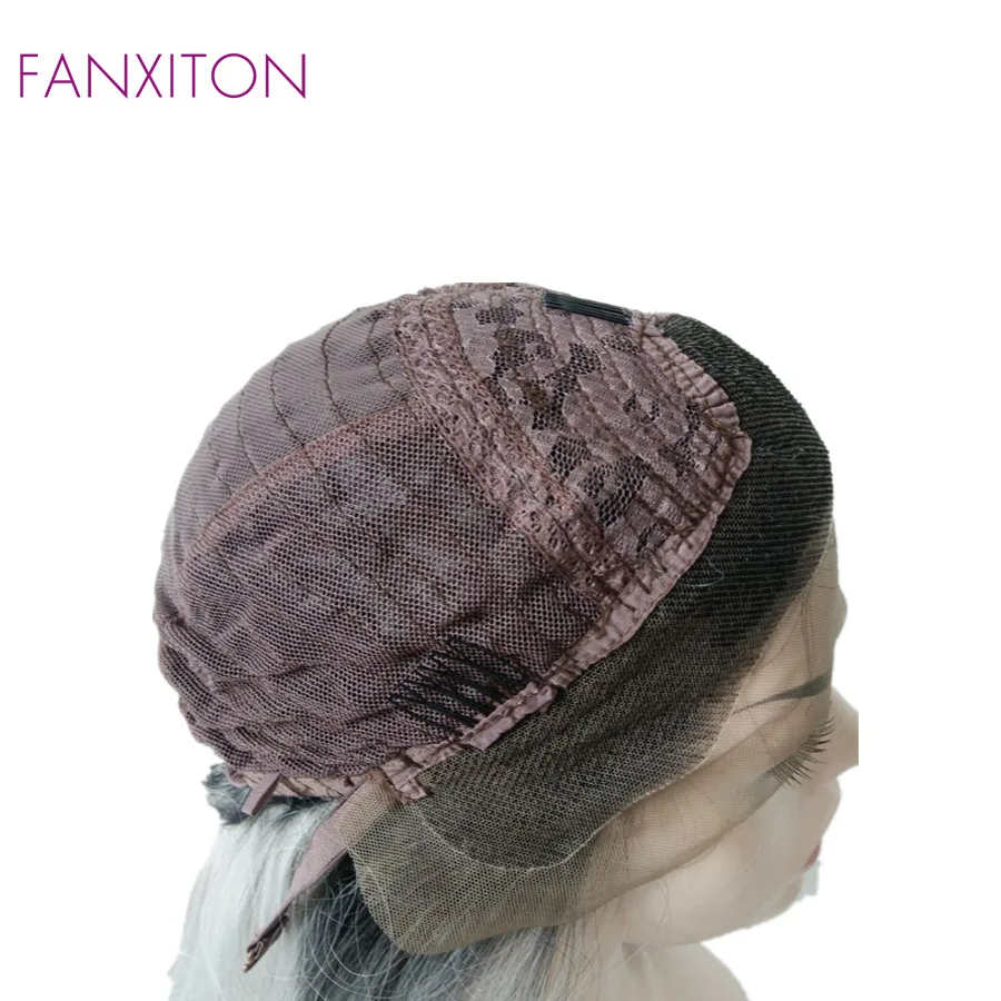Женские волнистые парики FANXITON белые синтетические передние для косплея из