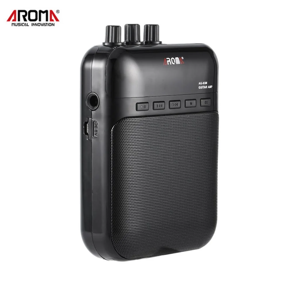 Портативный мини усилитель для гитары AROMA AG 03M 3 Вт 25 Гц ~ 20 кГц металлический