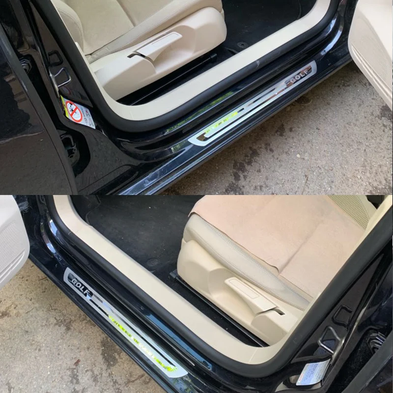 4 шт./лот ультратонкая Накладка на порог из нержавеющей стали для VW Volkswagen Golf 6