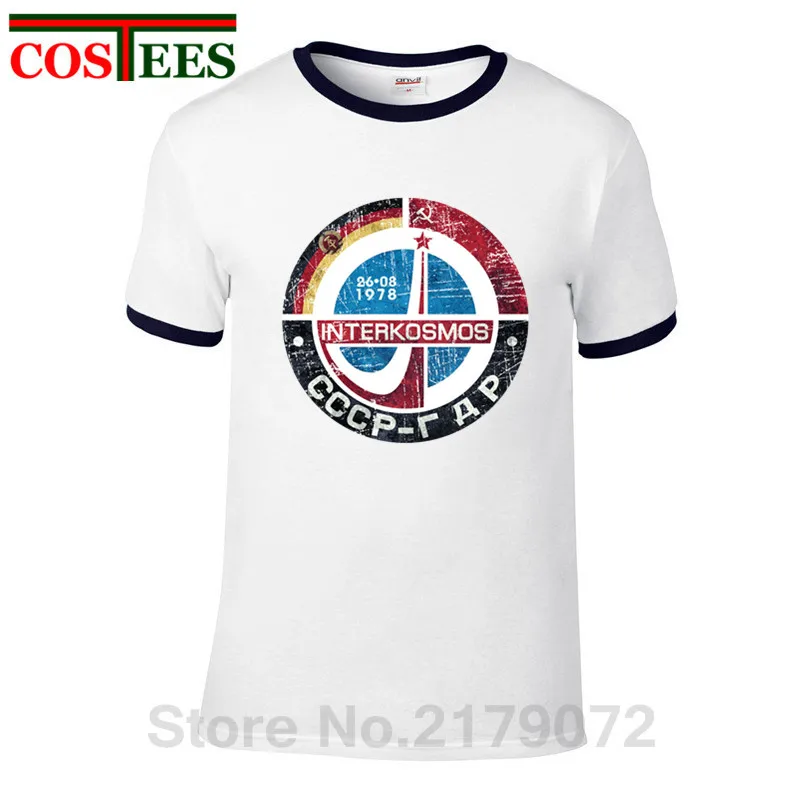 Футболка Interkosmos CCCP RDA V01 мужская рубашка СССР Россия Советский Союз времен космос