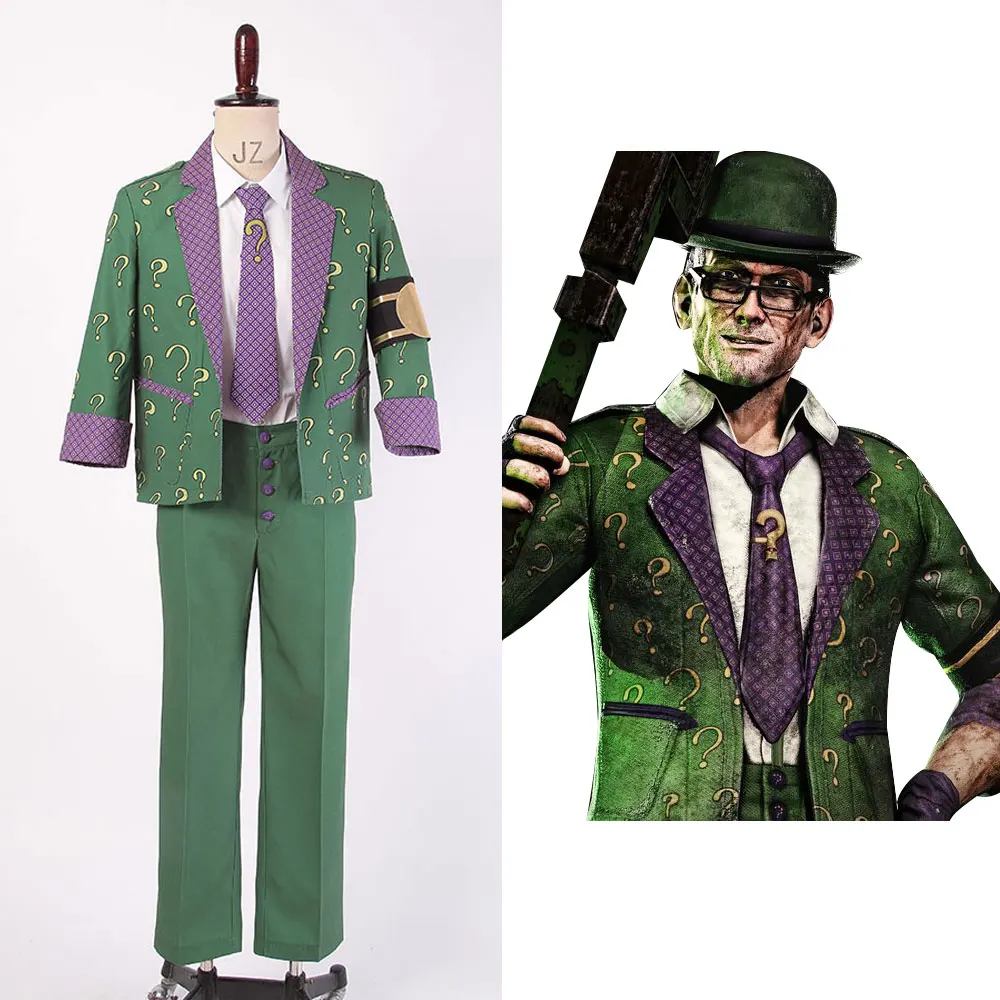 Костюм Бэтмена косплей Arkham City The Riddler Dr. Edward Nigma полный комплект униформы костюм