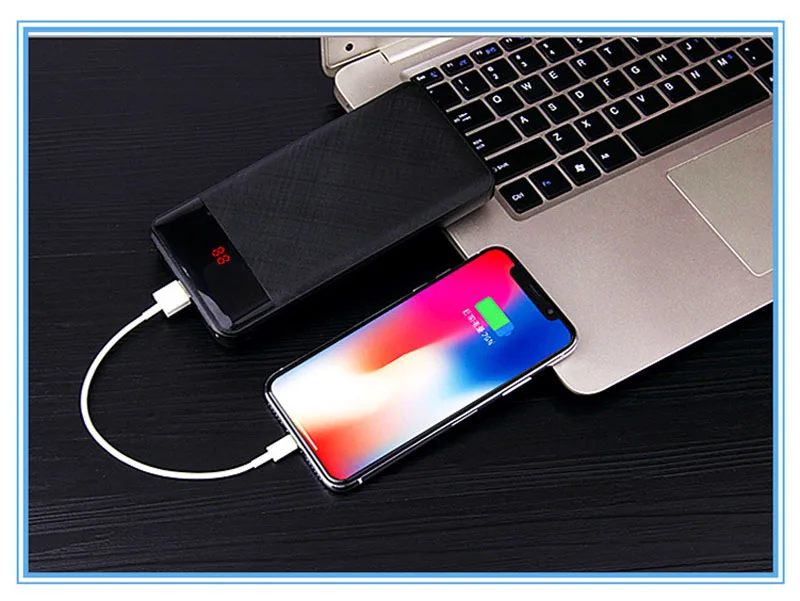 Внешний аккумулятор 20000 мАч 3 USB внешний портативное зарядное устройство литий