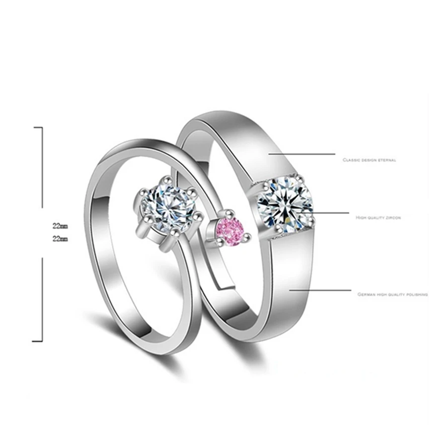 Новинка 2017 модные кольца с разноцветными камнями для пар европейские и