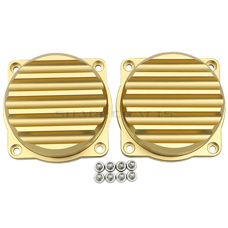 Gold 2 шт мотоциклетная CNC впрыска крышка карбюратора пульсация латунь Carb топы для Triumph Bonneville скремблер Thruxton 900 2008 - Цвет: Gold