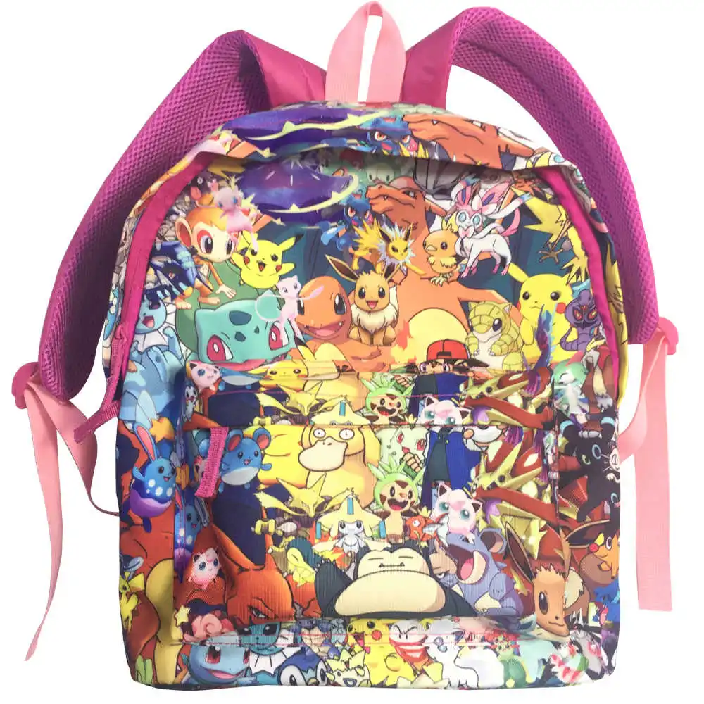 Рюкзак Pokemon Pikachu Розовый Повседневный модный рюкзак для девочек подростков