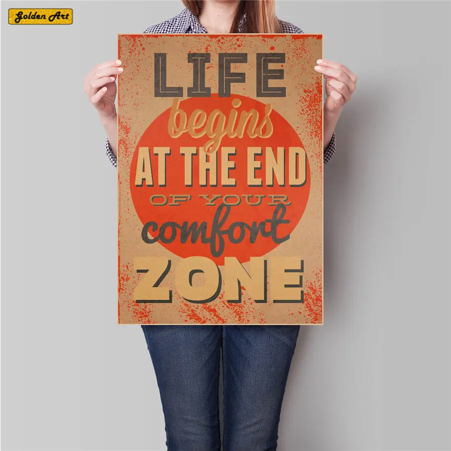 Ретро постер из крафт бумаги LIFE AT THE END ZONE настенная наклейка в стиле ретро