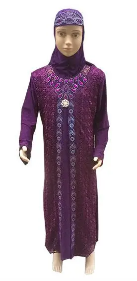 2 шт. мусульманские Макси платья для девочек одежда костюм детская мусульманская