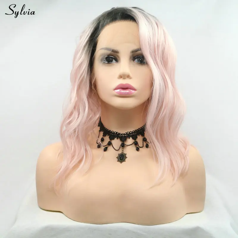 Sylvia короткие натуральные волнистые волосы бледные корни для ребенка розовый