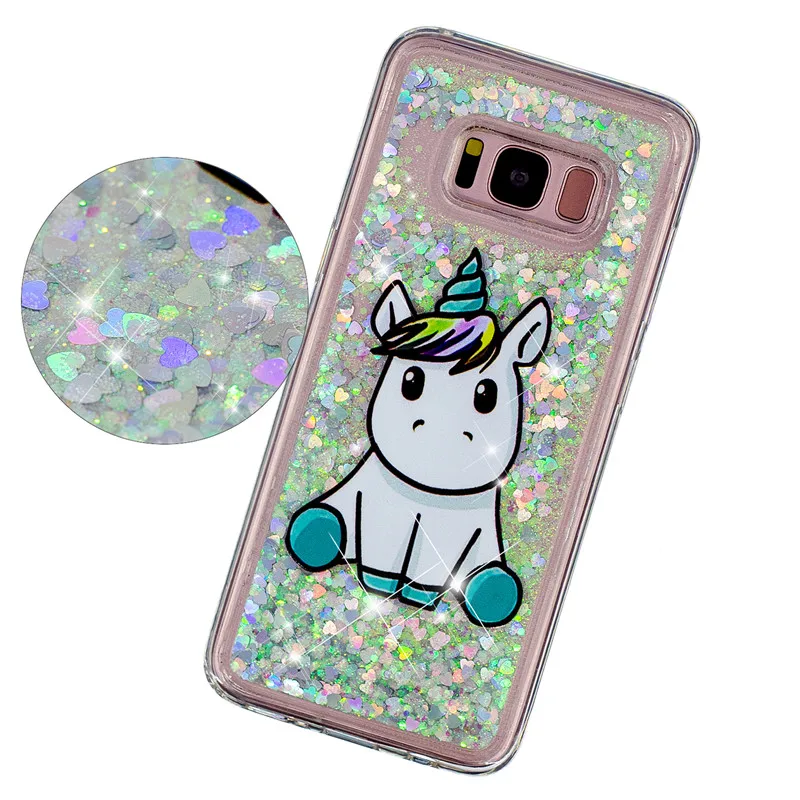 Unicorn Case on for Coque Samsung Galaxy S8 S9 Cover Plus Note 9 Soft Liquid Dynamic Anti-knock Cases |