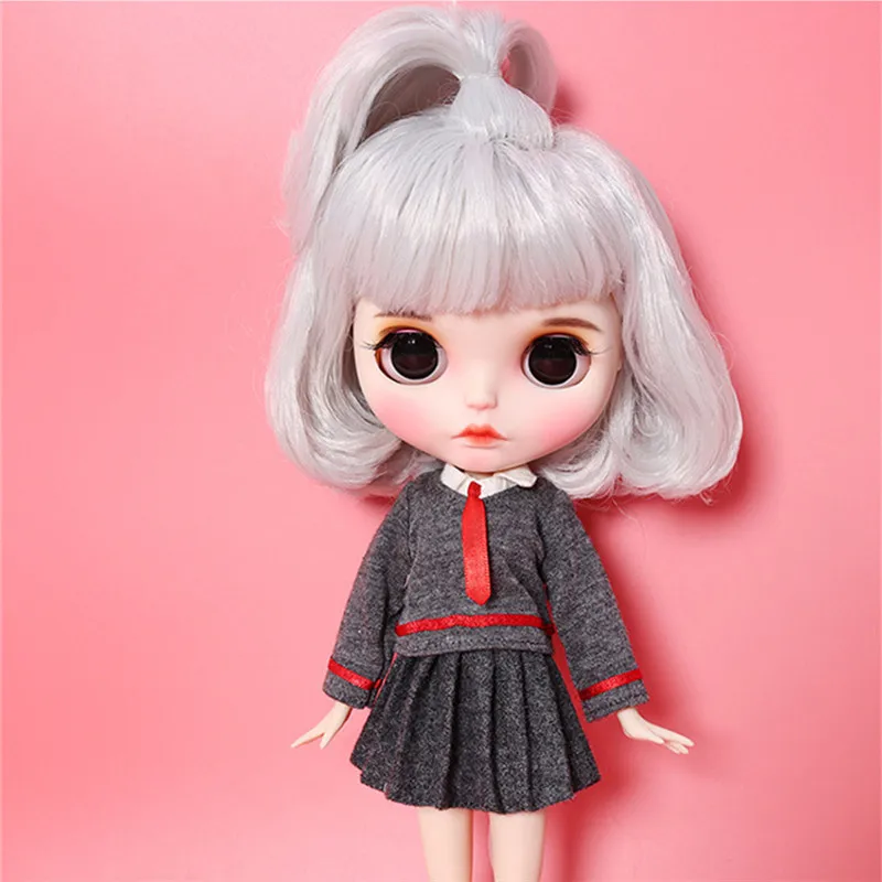 Ледяной DBS Blyth кукольные нет. BL1003 седые волосы резные губ матовая лицевая сторона
