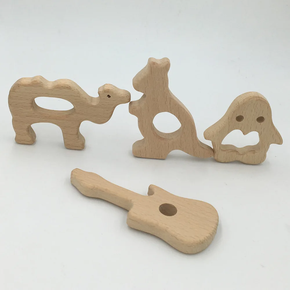 16 шт. ручной работы деревянный Прорезыватель Пингвин кенгуру верблюжья гитара