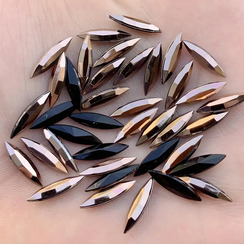 DIY 750pcs/lot Crystal AB Resin Rhinestone Cabochon Acryl Stone Wedding Decoration Crafts 4*15mm -E8910*5 | Дом и сад