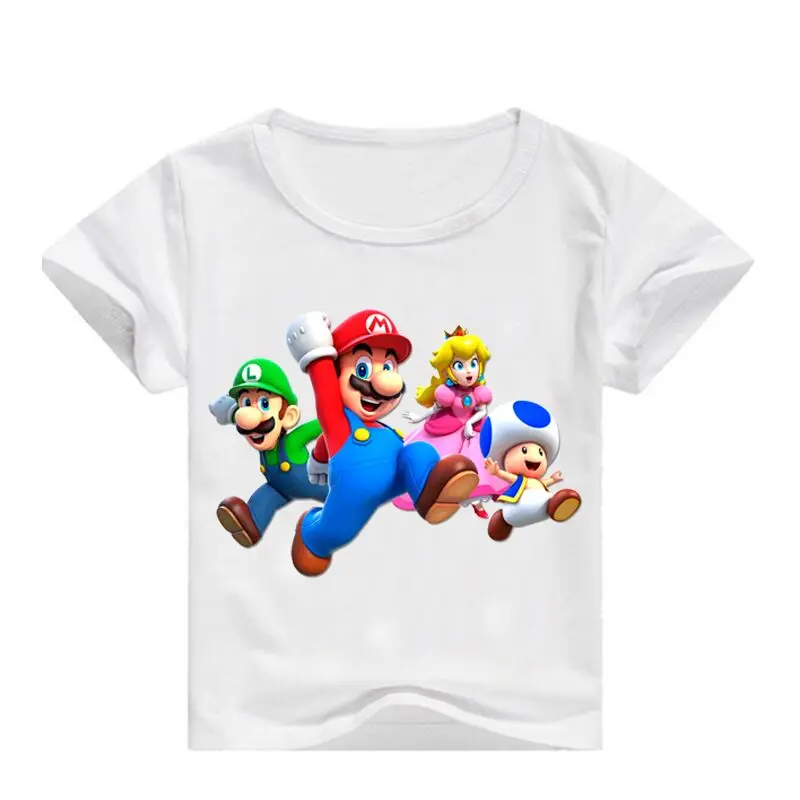 color at picture 2-12Year классические игры Super Mario футболка Дети Mario Bros футболки для маленьких мальчиков топы с длинными рукавами рубашки для девочек хип-хоп Уличная - Цвет: color at picture