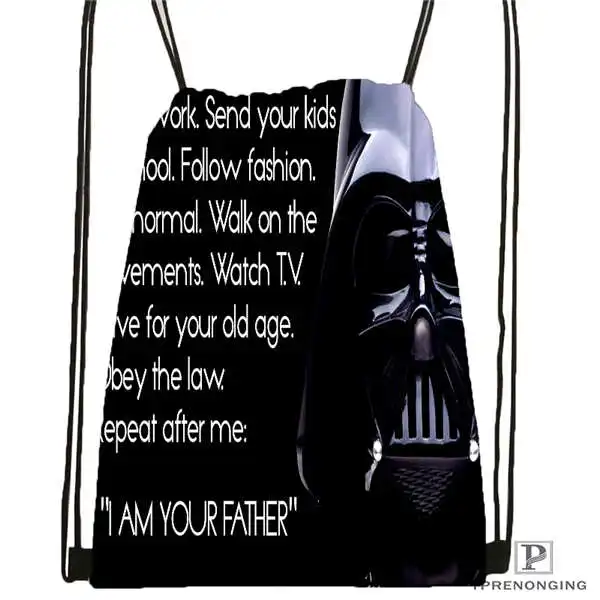 Пользовательские Звездные войны Дарт Вейдер Stormtroo походная сумка на шнурке милый рюкзак дети ранец(черная спина) 31x40 см#2018611-2(20