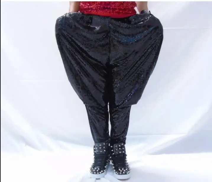 Шаровары мужские сценические мотоциклетные брюки с блестками модные штаны для