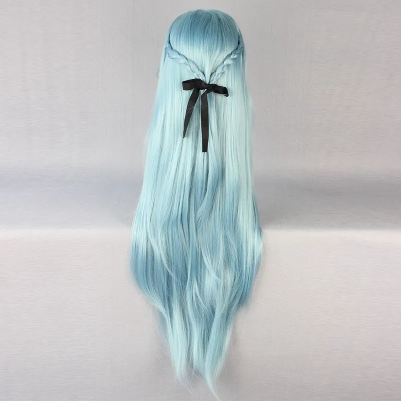Sword Art Online Sao Asuna Yuuki Yuki Long Blue And Brown Heat Resistant Hair Cosplay Costume Wig + Free Cap | Тематическая одежда