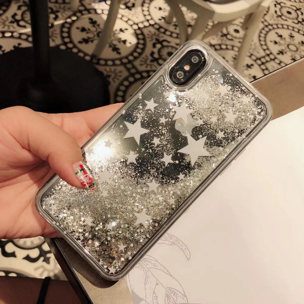 Чехол Blucub star quicksand для iphone 8 7Plus с динамическим жидким блеском чехол 6 6s Plus Стильный