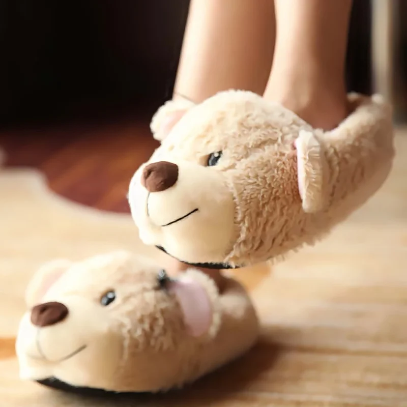 

Adult plush slippers funny slipper 2017 winter new synthetic solid corduroy butterfly knot indoor home slippers female shoes